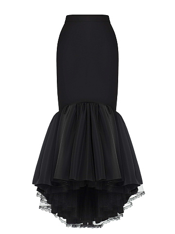 Black taffeta maxi skirt, 1