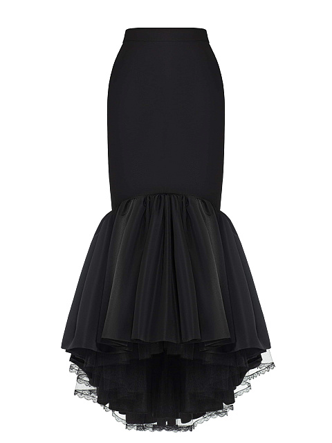 Black taffeta maxi skirt, 1