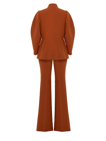 Terracotta Two-piece Suit With Flared trousers, 2