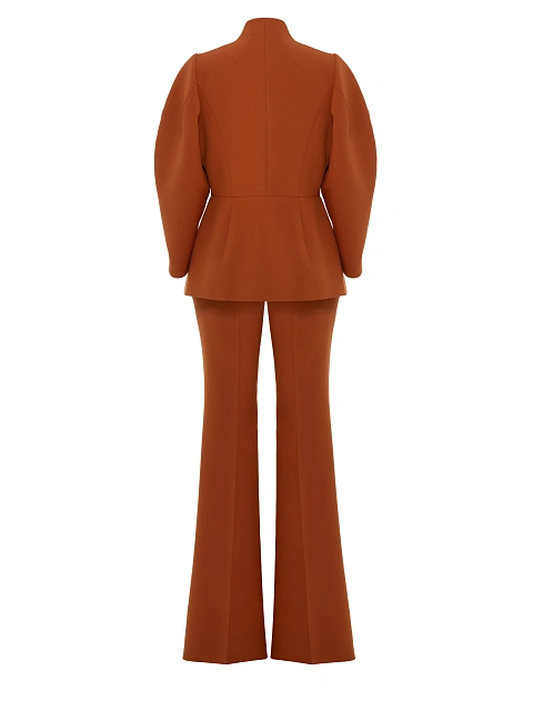 Terracotta Two-piece Suit With Flared trousers, 2