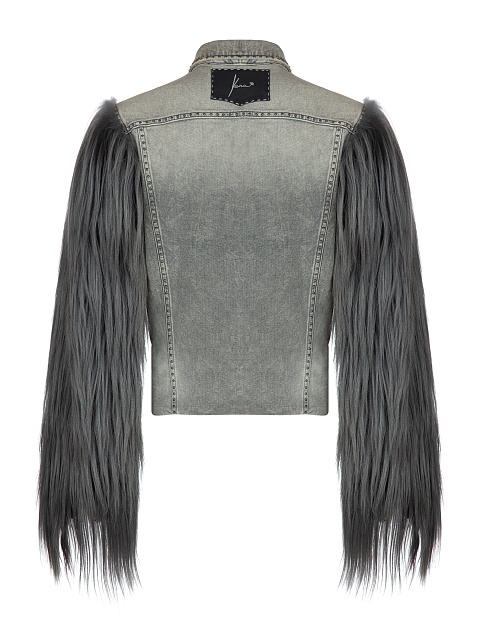 Grey Denim & Yak Fur Jacket, 10