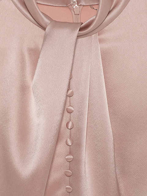 Powder Silk Dress With Mink Fur Cuffs, 4