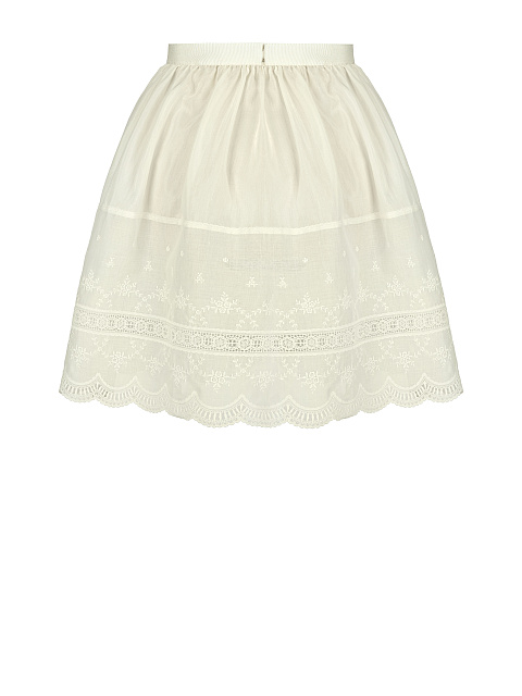 Beige Lace Trim Underskirt, 2