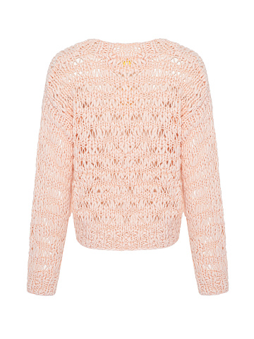 Pink Silk & Cashmere Cropped Sweater, 2