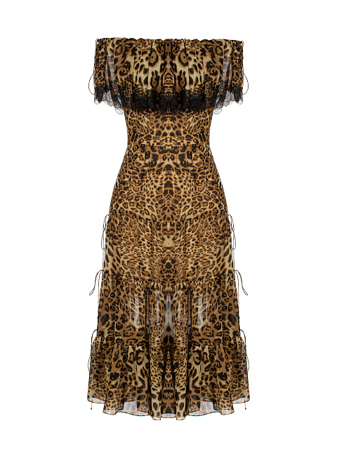 Leopard Chiffon Midi Dress, 1 Leopard Chiffon Midi Dress, 1