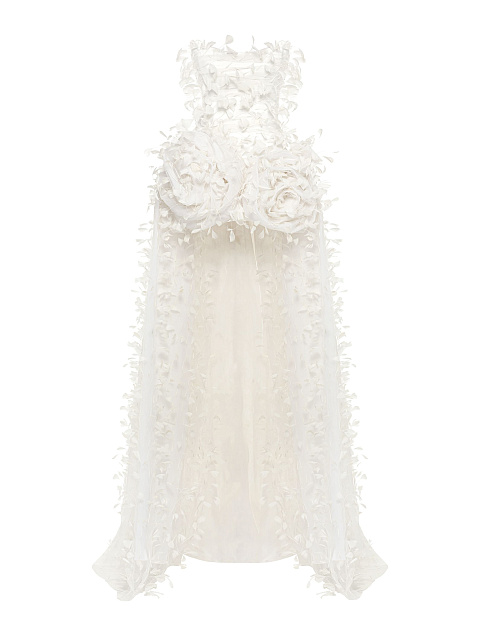 White Feather & Drape Tulle Dress, 1 White Feather & Drape Tulle Dress, 1