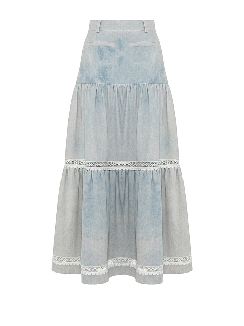 Blue Denim Midi Skirt, 2 Blue Denim Midi Skirt, 2