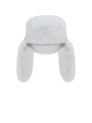 White mink fur trapper hat, 1