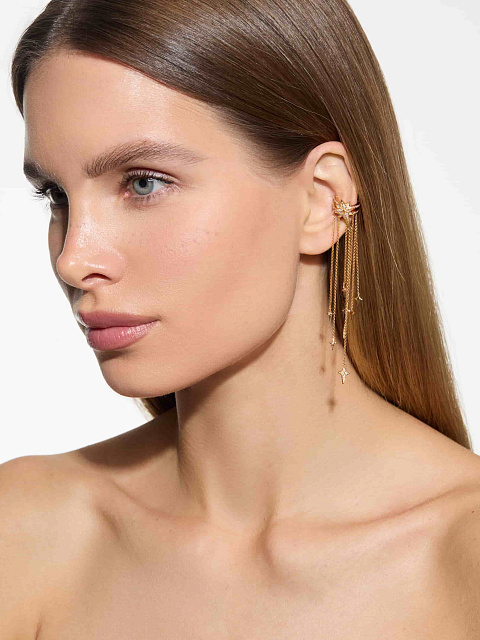 Yellow gold ear cuff with diamonds, 2