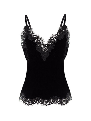 Black Velvet Top With Lace, 1