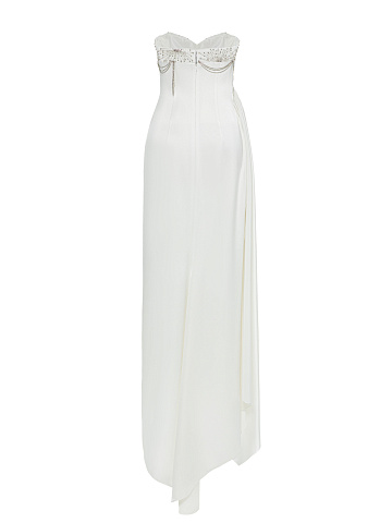 White maxi dress with embroidery, 2