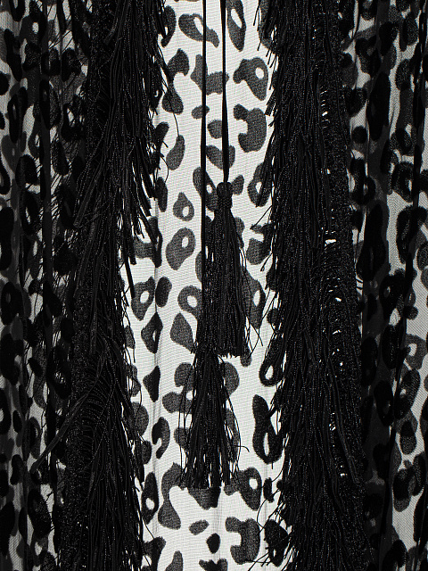 Black Leopard Print Chiffon Cape, 3 Black Leopard Print Chiffon Cape, 3