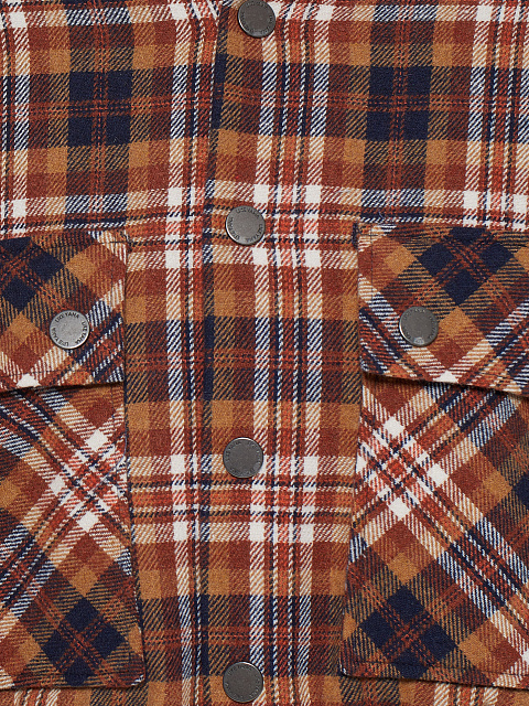 Rust Brown Plaid Cropped Bomber Jacket, 3 Rust Brown Plaid Cropped Bomber Jacket, 3
