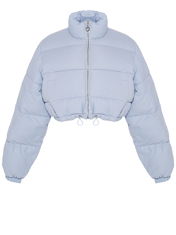 Blue cropped down jacket, 1
