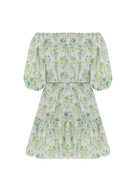 Mini dress with green floral print, 2 Mini dress with green floral print, 2