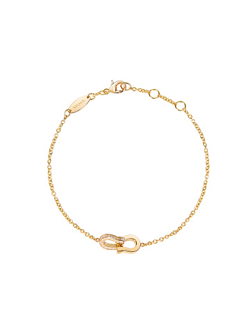 Yellow gold bracelet with diamonds, 1