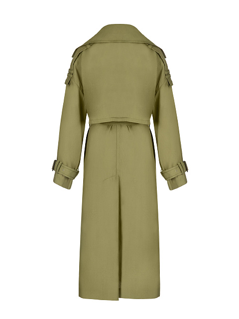 Olive-Green Double-Breasted Linen Coat , 3 Olive-Green Double-Breasted Linen Coat , 3