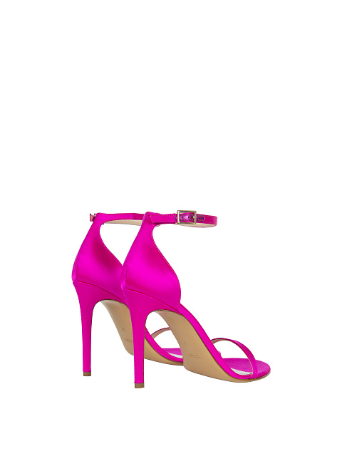 Hot Pink Satin Sandals, 3