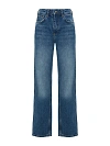 Джинсы из хлопка прямые синего цвета с потертостями YANA Jeans Джинсы из хлопка прямые синего цвета с потертостями YANA Jeans