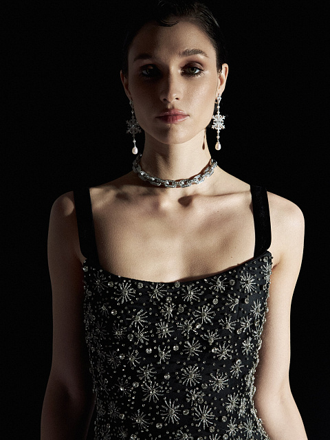 Black Tulle Maxi Dress With Crystals, 7 Black Tulle Maxi Dress With Crystals, 7