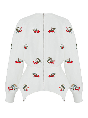 White sweatshirt with peplum, 2