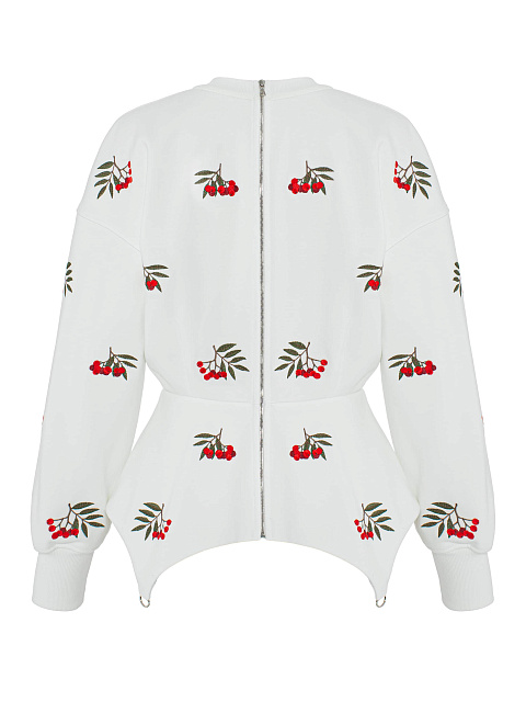 White sweatshirt with peplum, 2