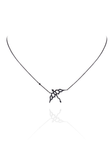 Black Gold & Black Diamonds Dragon Necklace, 1