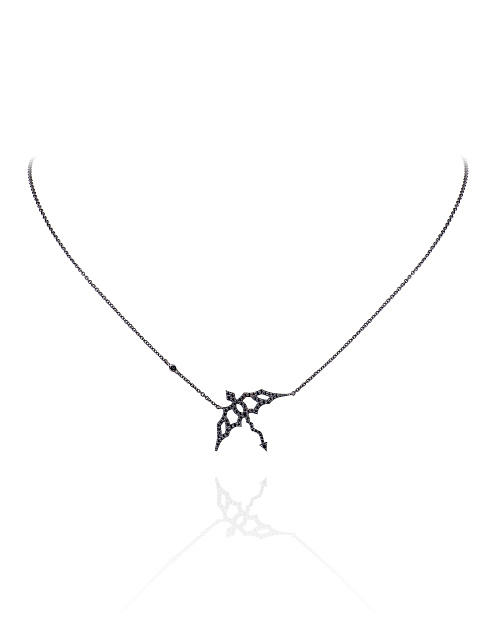 Black Gold & Black Diamonds Dragon Necklace, 1