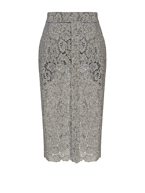 Grey lace midi skirt, 1