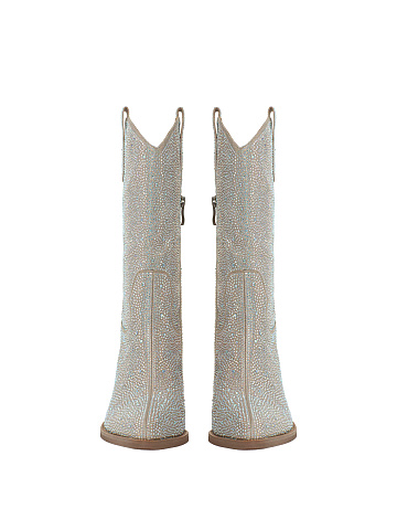 Silver cowboy boots with rhinestones, 2
