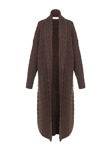 Brown Knitted Cashmere Coat, 1