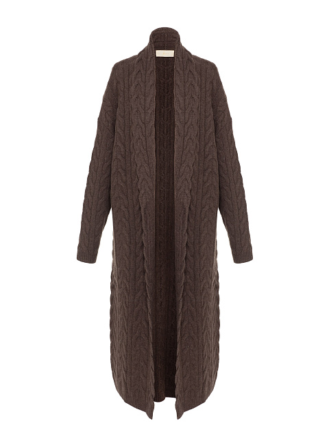 Brown Knitted Cashmere Coat, 1