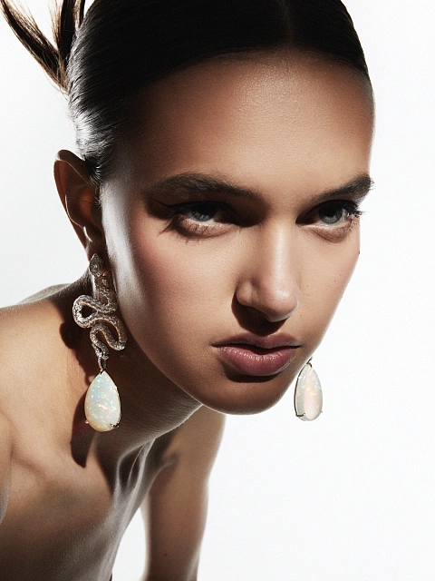 White Gold, Opal & Diamonds Earrings, 7