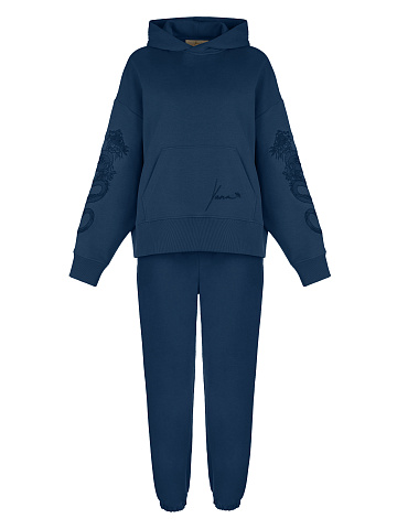 Blue Dragon Embroidered Jersey Suit, 1