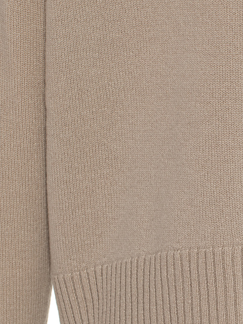 Beige Royal Cashmere Turtleneck Sweater, 3