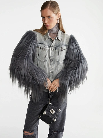 Grey Denim & Yak Fur Jacket, 2