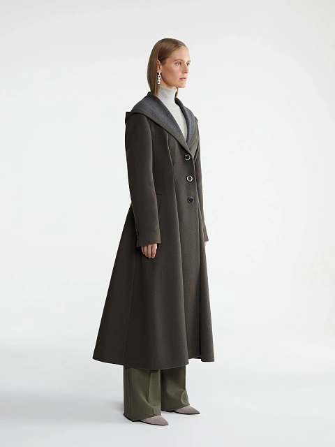 Gray Single Breasted Coat With Hood, 2 Gray Single Breasted Coat With Hood, 2