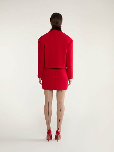 Red Two-piece Suit With Jacket And Mini Skirt, 7