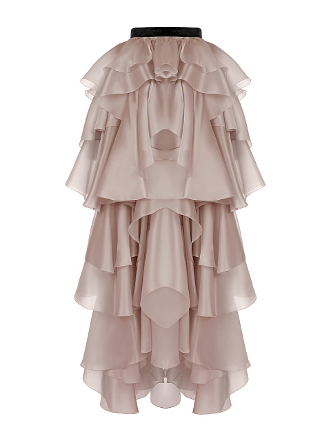 Light Pink Silk Organza Maxi Skirt, 1