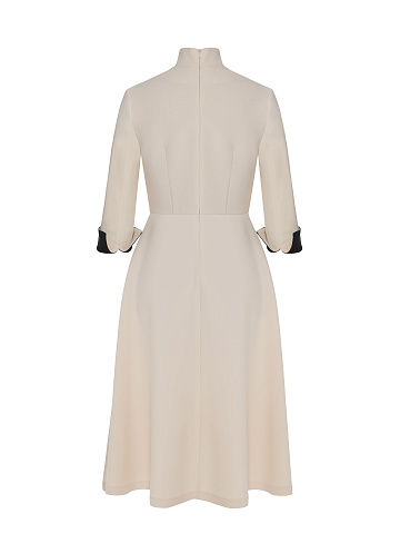 Milk midi dress with black pearls, 2