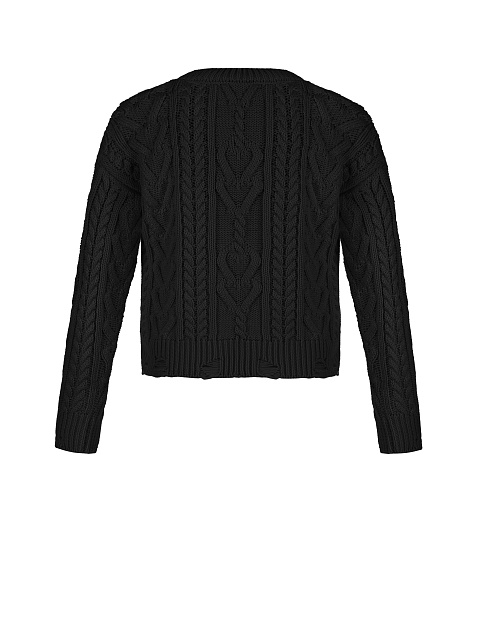 Kids Black Cable Knit Cotton Mix Sweater, 2 Kids Black Cable Knit Cotton Mix Sweater, 2