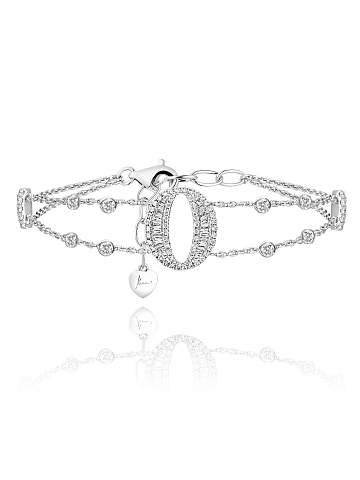 White gold and diamond 'O' bracelet, 1