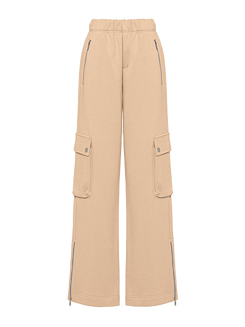 Beige Jersey Cargo Pants Suit, 3 Beige Jersey Cargo Pants Suit, 3