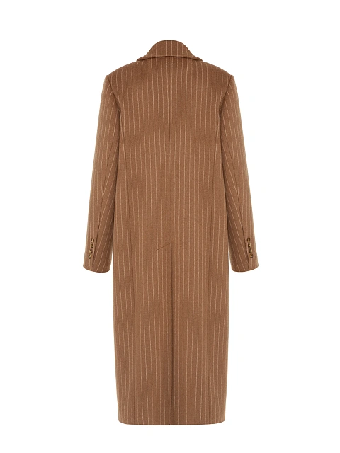 Brown Striped Double-breasted Coat, 3 Brown Striped Double-breasted Coat, 3