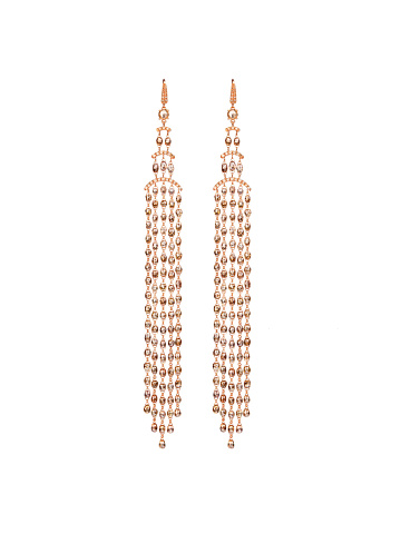 Long earrings in rose gold with brown diamonds, 1