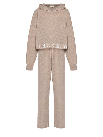 Beige "Hot Girls Club" Cashmere Suit, 1
