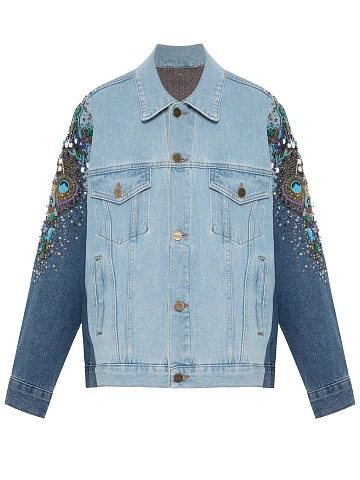 Oversized denim jacket with embroidery, 1