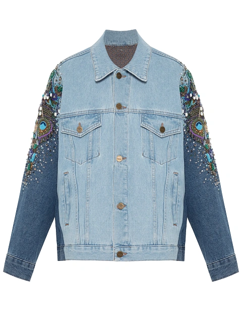 Oversized denim jacket with embroidery, 1 Oversized denim jacket with embroidery, 1
