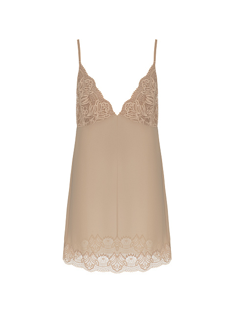 Beige devoré velvet midi dress, 3