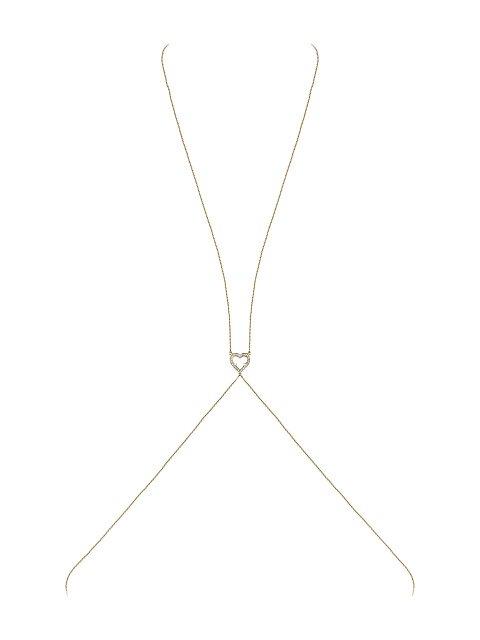 Gold & Chrysolite Heart Body Chain, 1